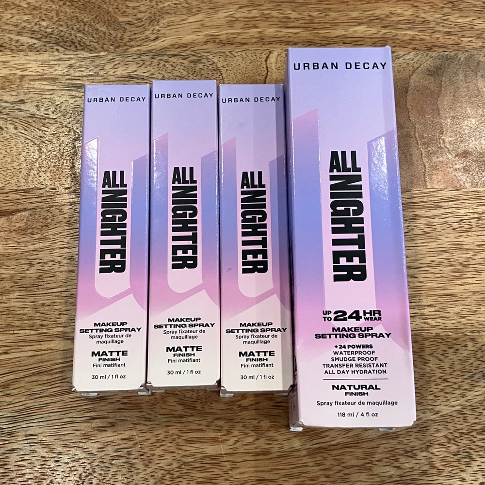 4x Urban Decay All Nighter Makeup Setting Spray Matte and Natural